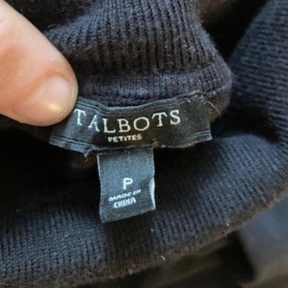Talbots Cotton Blend Long-sleeved Turtleneck Shirt in Black Size Petite/Small - Picture 5 of 6